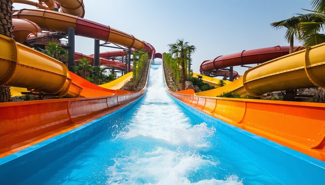Thrilling water slides at Aquaventure World Dubai